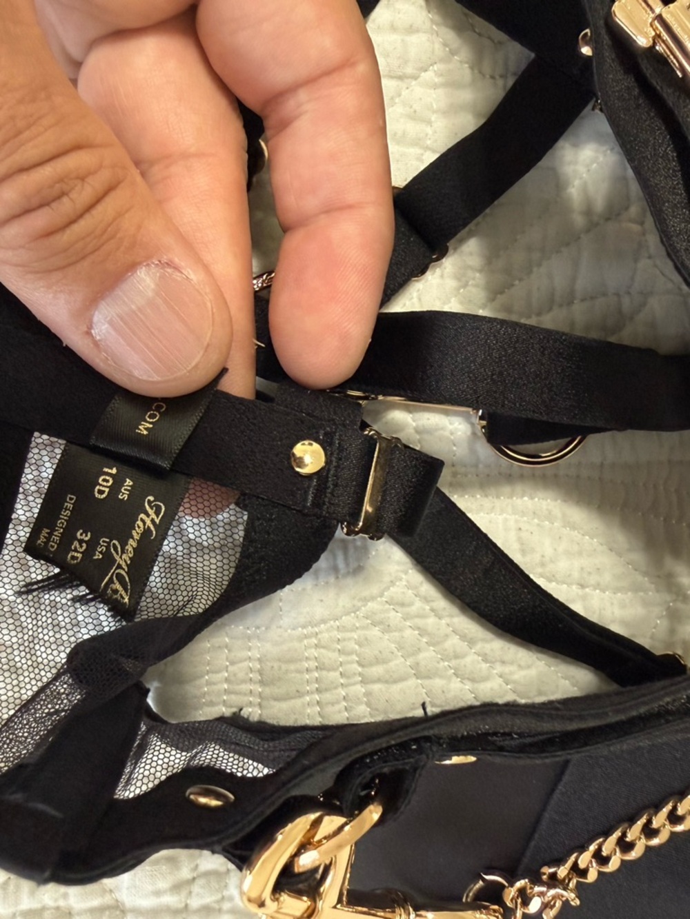 Honey Birdette KUKURO Bra Black/Gold 32D - Picture 4 of 4